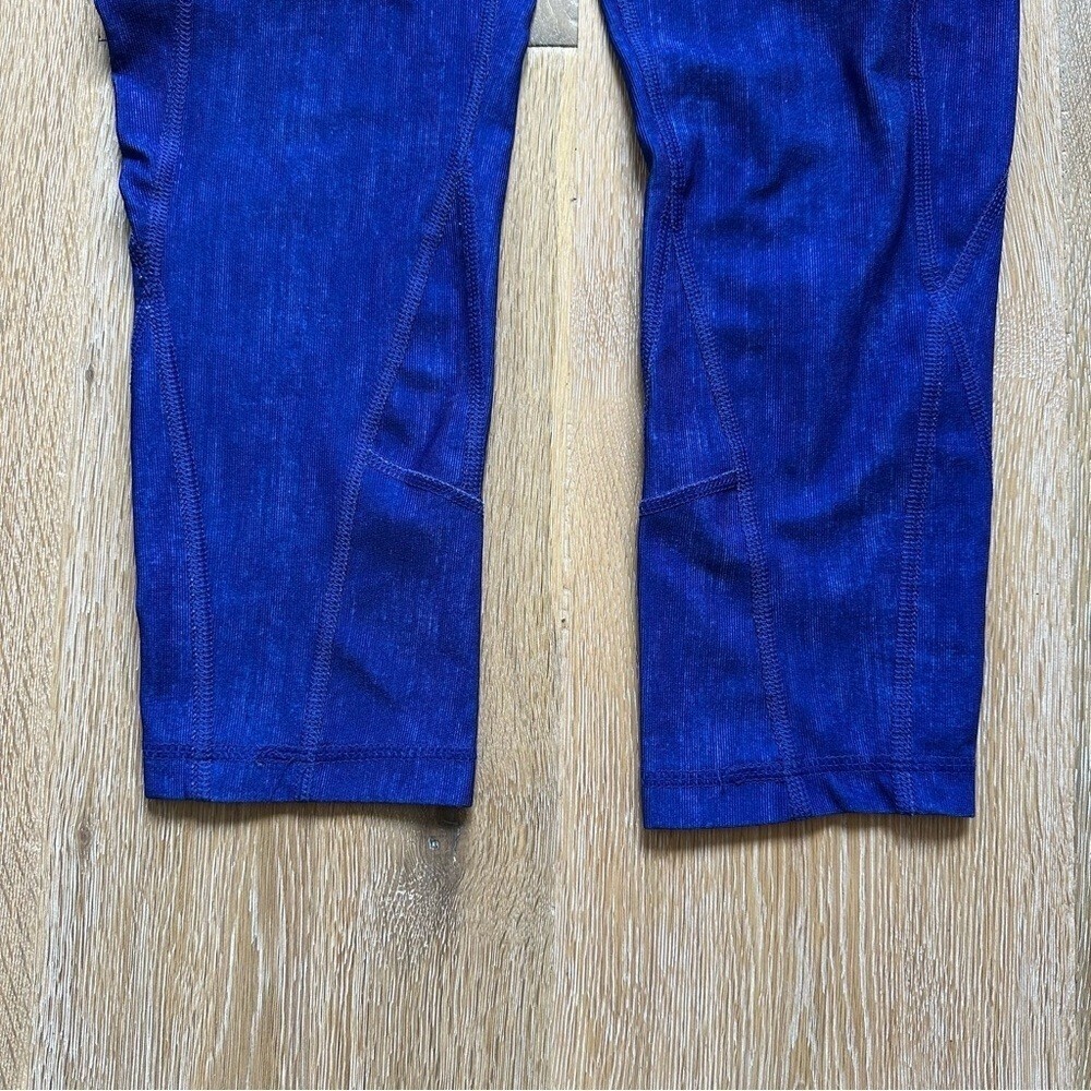 90 Degree By Reflex Indigo Blue Crop Yoga Leggings Athleisure Capri Pants - XS - Picture 4 of 9